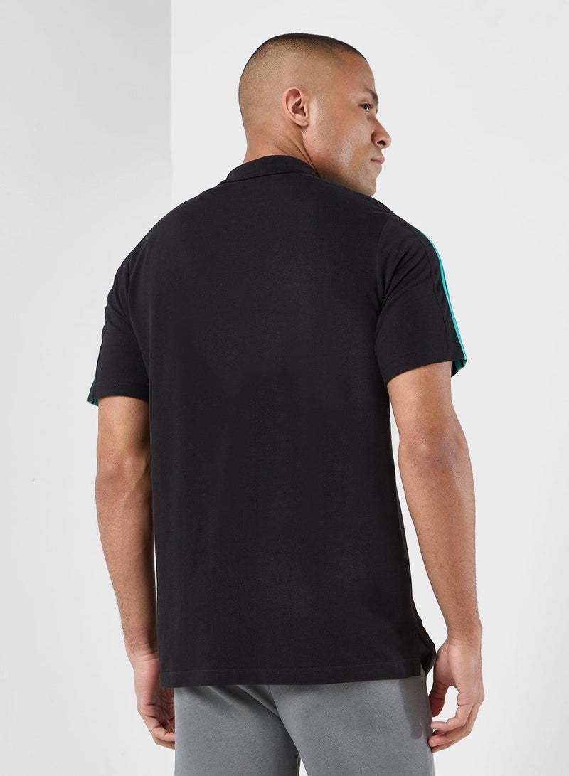 اديداس قميص بولو رجالي مير دي إن إيه أسود بأكمام قصيرة - Image 2